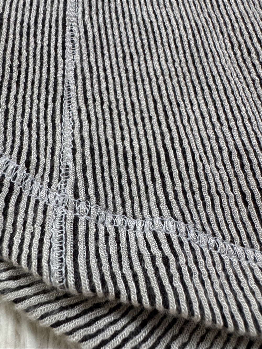 Bucket List Ribbed Crewneck Henley LS Top ๐ Black & White - Picture 9 of 13